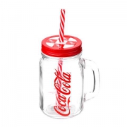 MINISO 名创优品 可口可乐 联名 掀盖吸管玻璃杯 500mL