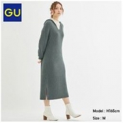 GU 极优 318717 女士针织连帽连衣裙