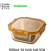 耐热玻璃！美国康宁 snapware 耐热玻璃保鲜饭盒 500ml