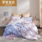 20点开始： LUOLAI 罗莱家纺 晨暮间 ? 全棉缎纹四件套 1.5/1.8m床