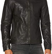 L码！Superdry 极度干燥 男士轻量真皮机车夹克 到手1078.99元