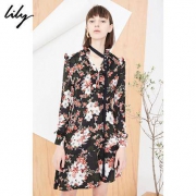 Lily 118120C7651 女士不对称荷叶边连衣裙