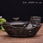 一森诺（ESANO）  复古烟灰缸带盖 满载而归-铜色