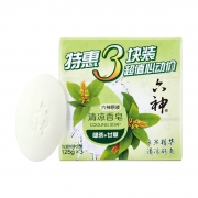 聚划算百亿补贴：六神 清凉 香皂 绿茶香味 125g*3块