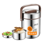 ASD 爱仕达 RWS20T3WG-T 不锈钢饭盒 3层 深咖色 2.0L +凑单品