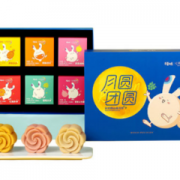 送礼佳品： Be&Cheery 百草味 中秋桃山皮水果月饼 360g/6只 礼盒装