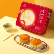 广州酒家 双黄纯白莲蓉 月享中秋礼盒 660g *2件