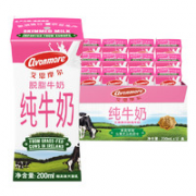 营养早餐奶！艾恩摩尔 脱脂纯牛奶 200ml*12盒