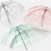 蕉下 纯色甜美 透明雨伞*3件装（粉盐湖色系）