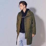 美特斯邦威 735029 男士连帽长款外套