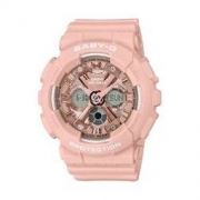 CASIO 卡西欧 BABY-G系列 BA-130-4APRL 女士石英手表 43.3mm 树脂表带 圆形 粉色