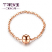 CEMNI 千年珠宝 18K金 圆珠尾戒