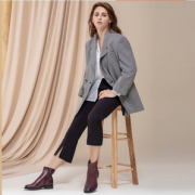 国内¥2199！ECCO 爱步 Sartorelle 25 型塑系列 女士英伦风低跟瘦瘦靴短靴 266633 到手744.54元