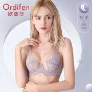 89元包邮！欧迪芬 夏季薄款内衣 大胸显小无痕蕾丝文胸女XB8358 需用80元优惠券
