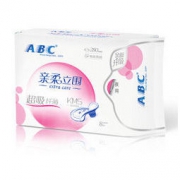 ABC KMS亲柔立围超吸纤薄棉柔夜用卫生巾280mm*8片(KMS健康配方)(淡雅清香 干爽舒适) *11件