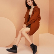 US5.5码 Clarks 其乐 Ivery Jet 女士英伦厚底马丁靴
