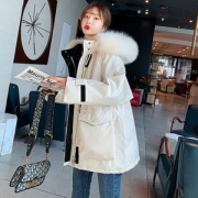 2020冬装新款 女大毛领派克棉服