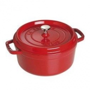 STAUB 圆形铸铁炖锅 24cm/3.8L 樱桃红