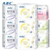 ABC KMS蓝芯瞬吸绵柔纤薄透气卫生巾套装组合6包 共38片