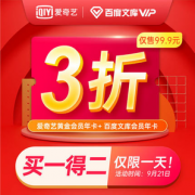 爱奇艺+百度文库会员 双年卡 12个月