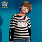 2020秋装新款！Paw Patrol 汪汪队立大功 男孩条纹假俩件卫衣 （105~140码）2色