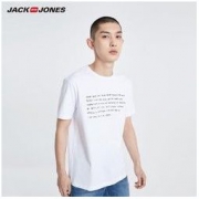 JackJones 杰克琼斯 219101536 纯棉字母印花短袖T恤