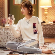 宫蝶 FDQ-20146-D 女士棉质家居服两件套