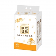 清风 原木3层110抽*4包 卫生抽纸