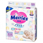 Merries 妙而舒 婴儿纸尿裤 NB90片 *5件 309.1元含税包邮（需用券，合61.8元/件）