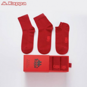 吉祥本命年！Kappa 卡帕 男士本命年限量红品中筒袜 3双装 KP9W43