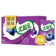 伊利 优酸乳无菌砖蓝莓味250g*24盒/箱 *4件