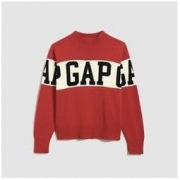 16日0点： Gap 盖璞 526229 女士LOGO撞色纯棉舒适毛衣 *2件