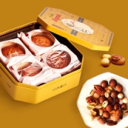 中华老字号 杏花楼 进口坚果仁 超仁月饼礼盒4枚 320g