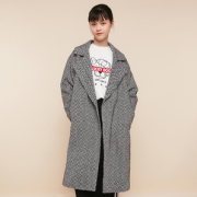 Cache Cache 8816010136 女士中长款西装领格子大衣