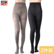 32 degrees heat 女士高腰蓄热针织人字纹连裤袜 2条*4件