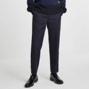 JackJones 218414509 杰克琼斯 男纹含羊毛锥形休闲长裤*2件