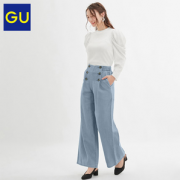 海军风！GU 极优 323734 女装牛仔阔腿裤