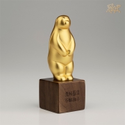 铜师傅 《斗志昂扬》全铜真金鎏镀摆件