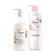 Dove 多芬 植萃甄选滋养沐浴乳500g+植萃柔顺盈润洗发露470ml 赠沐浴乳300ml