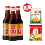 凤球唛 鱼露 鱼酱油 祛腥提鲜泡菜调料 500ml*3瓶 赠马铃薯土豆淀粉 200g*1包+爱厨鸡精100g*1包（礼盒装）*6件