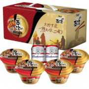 有大颗牛肉粒！！康师傅（速达碗面*4+百威啤酒*2）联名定制礼盒+DIY煮面*5包