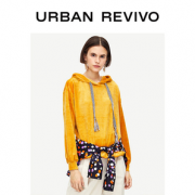 纯色绒面！URBAN REVIVO WH02R4LE2000 女款卫衣