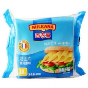 有券的上，MILKANA 百吉福 原味芝士片 300g/18片装 *4件