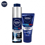 NIVEA 妮维雅 小蓝管促销装 （男士水活畅透精华露50g+多效洁面乳50g）