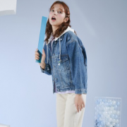 时尚百搭！La Chapelle 拉夏贝尔 2T001653 女式套牛仔外套
