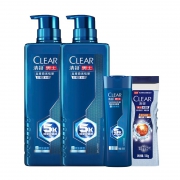CLEAR 清扬 男士专研5倍冰爽型洗发水570g*2 送（小样100g*2）