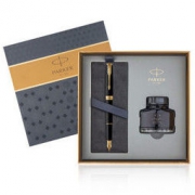 PARKER 派克 新款卓尔礼盒系列 磨砂黑金夹钢笔+墨水礼盒