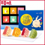百草味-桃山皮水果月饼360g/6只礼盒 14.9元（需用券）