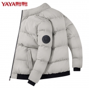 4层锁温保暖，鸭鸭 男士 2020冬新款 立领加厚短款棉服外套