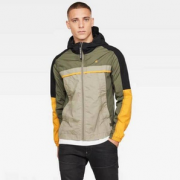2020年春秋款！G-Star Raw Colourblock 男士潮流拼接撞色连帽夹克D16197  含税到手约￥399